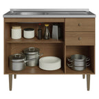 Balcão Gabinete com Pia 3 Portas e 2 Gavetas 105cm Rustic Gourmet Madesa