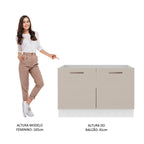 Balcão Gabinete de Pia 2 Portas Branco/Crema Agata Madesa