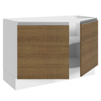 Balcão Gabinete de Pia Madesa Acordes 100% MDF 120 cm 2 Portas Branco/Rustic