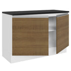 Balcão Cozinha 100% MDF 120 cm 2 Portas Branco/Rustic Acordes Madesa