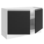 Balcão Gabinete de Pia 100% MDF 120 cm 2 Portas Branco/Preto Acordes Madesa