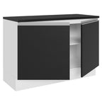 Balcão Cozinha 100% MDF 120 cm 2 Portas Branco/Preto Acordes Madesa
