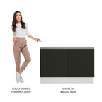 Balcão Gabinete de Pia Madesa Glamy 120 cm 2 Portas (Sem Tampo e Pia) Branco/Preto