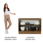 Balcão Cozinha 2 Portas (Com Tampo) Rustic/Preto Agata Madesa