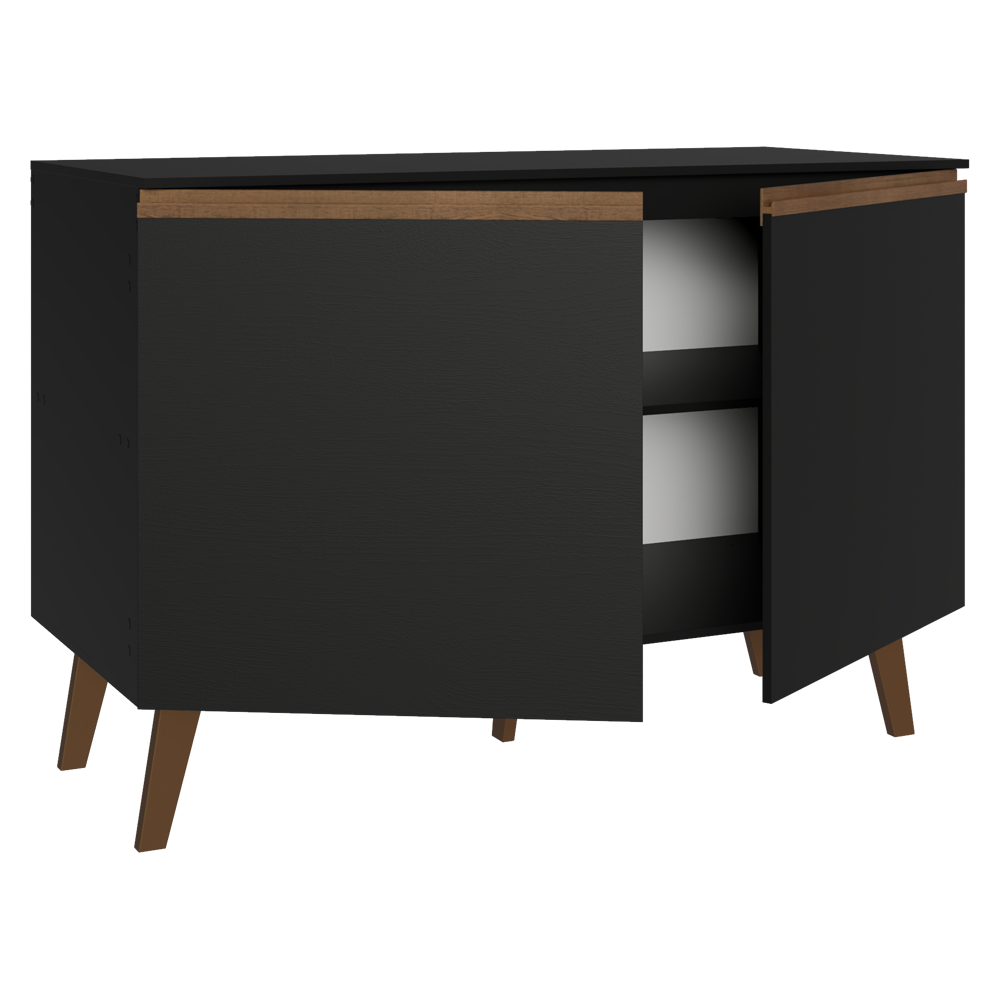 Balcão de Cozinha com 2 Portas 120 cm Preto Pieta Madesa