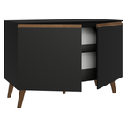 Balcão de Cozinha com 2 Portas 120 cm Preto Pieta Madesa