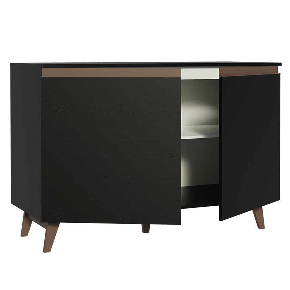 Balcão Gabinete de Pia Madesa Reims 2 Portas Preto