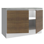 Balcão Madesa Glamy 120 cm 2 Portas (Com Tampo) Branco/Rustic