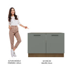 Balcão Gabinete de Pia Madesa Agata 2 Portas (Sem Tampo e Pia) Rustic/Cinza
