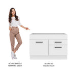 Balcão de Pia Madesa Agata 1 Porta e 2 Gavetas Branco
