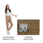 Balcão Gabinete 120 cm 1 Portas e 2 Gavetas (Com Tampo) Rustic Stella Madesa