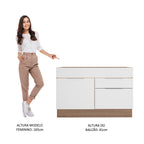 Balcão Gabinete de Pia Madesa Stella 1 Porta e 2 Gavetas (Sem Tampo e Pia) Rustic/Branco