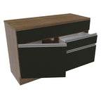 Balcão Madesa Glamy 120 cm 1 Porta e 2 Gavetas (Com Tampo) Rustic/Preto