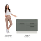 Balcão Gabinete de Pia Madesa Agata 1 Porta e 2 Gavetas (Sem Tampo e Pia) Branco/Cinza