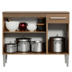 Balcão Gabinete Madesa Emilly 3 Portas e 1 Gaveta Rustic