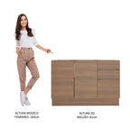 Balcão Gabinete de Pia Madesa Stella 2 Portas e 3 Gavetas (Sem Tampo e Pia) Rustic