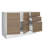 Balcão Gabinete de Pia Madesa Stella 2 Portas e 3 Gavetas (Sem Tampo e Pia) Branco/Rustic