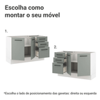 Balcão Gabinete de Pia Madesa Agata 2 Portas e 3 Gavetas (Sem Tampo e Pia) Branco/Cinza