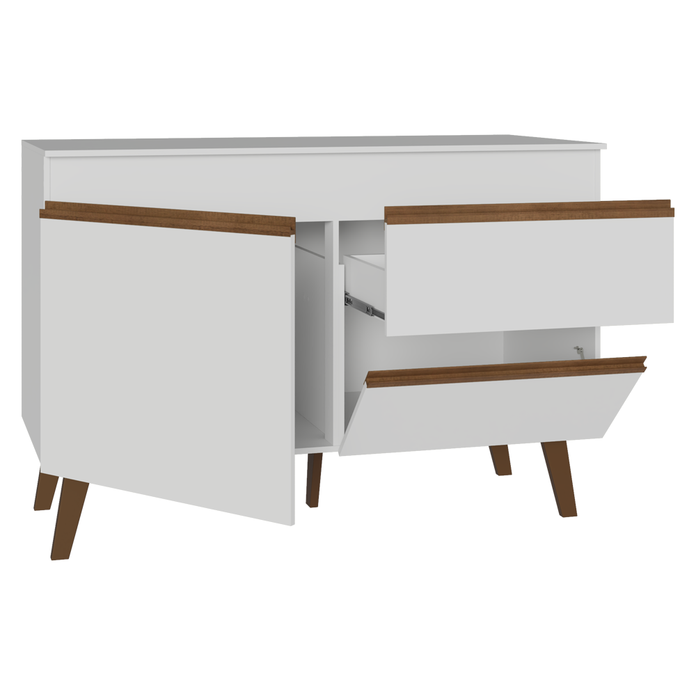 Balcão de Cozinha com 2 Portas e 1 Gaveta 120 cm Branco Pieta Madesa