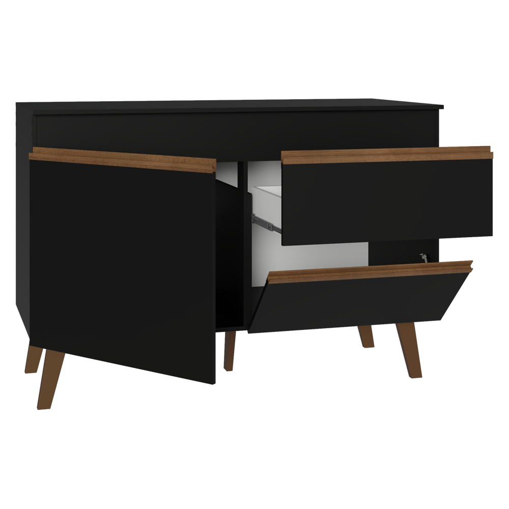 Balcão de Cozinha com 2 Portas e 1 Gaveta 120 cm Preto Pieta Madesa