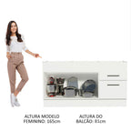 Balcão de Pia Madesa Agata 150 cm 2 Portas e 2 Gavetas (Sem Tampo e Pia) Branco