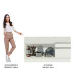 Balcão de Pia Madesa Glamy 150 cm 2 Portas e 2 Gavetas (Sem Tampo e Pia) Branco