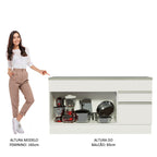 Balcão Madesa Glamy 150 cm 2 Portas e 2 Gavetas (Com Tampo) Branco
