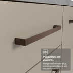 Balcão de Pia 150 cm 2 Portas e 2 Gavetas (Sem Tampo e Pia) Branco/Crema Agata Madesa