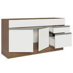 Balcão Gabinete de Pia Madesa Glamy 150 cm 2 Gavetas 2 Portas (Sem Tampo e Pia) Rustic/Branco