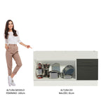 Balcão de Pia Madesa Agata 150 cm 2 Portas e 2 Gavetas (Sem Tampo e Pia) Branco/Preto