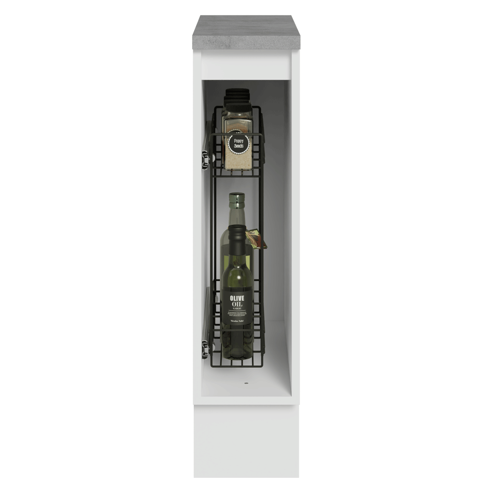 Balcão Porta-Temperos 20 cm 1 Porta Branco/Cinza Vik Madesa
