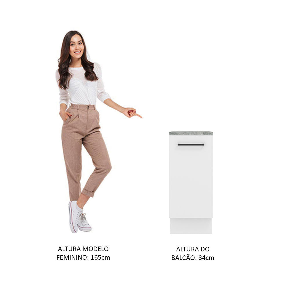 Balcão Madesa Agata 35 cm 1 Porta Branco
