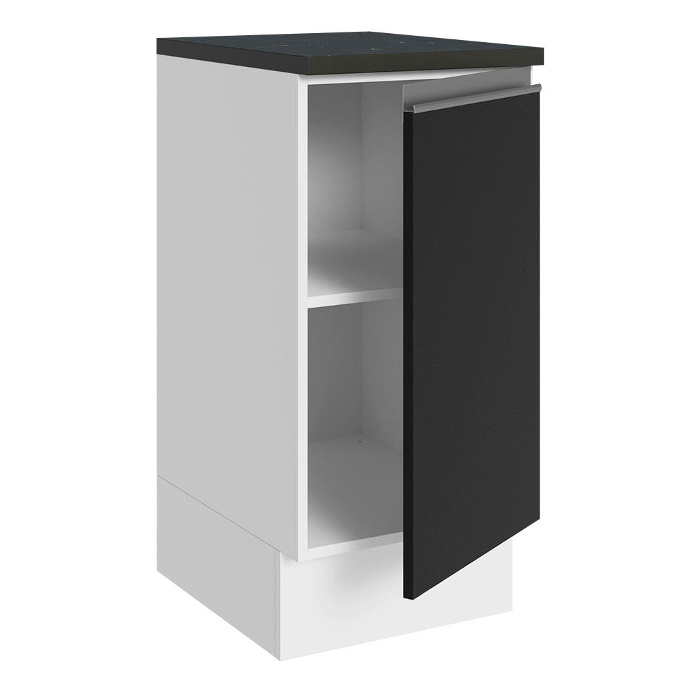 Balcão 100% MDF 35 cm 1 Porta Branco/Preto Acordes Madesa