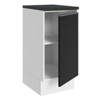 Balcão 100% MDF 35 cm 1 Porta Branco/Preto Acordes Madesa