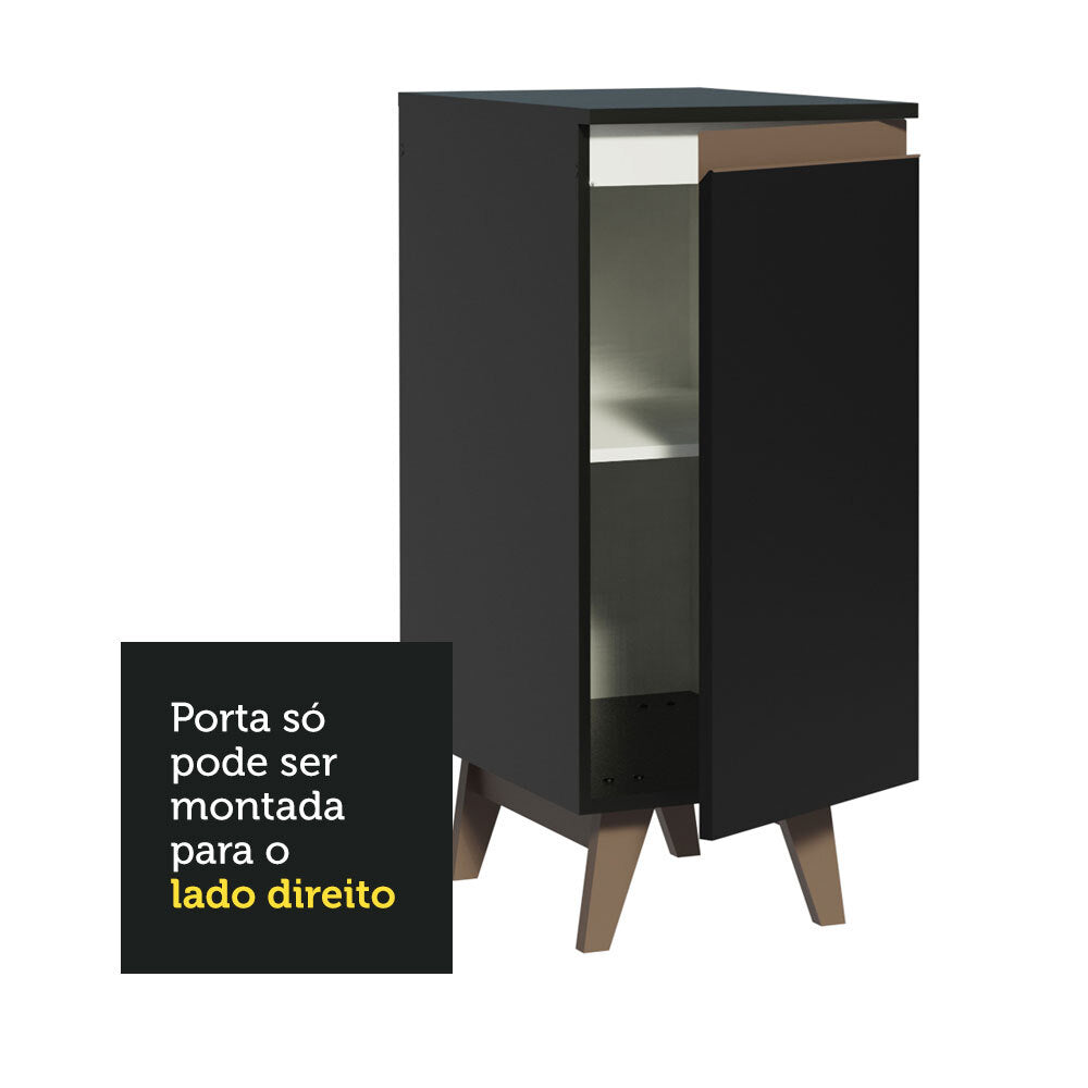 Balcão Madesa Reims 35 cm 1 Porta Preto
