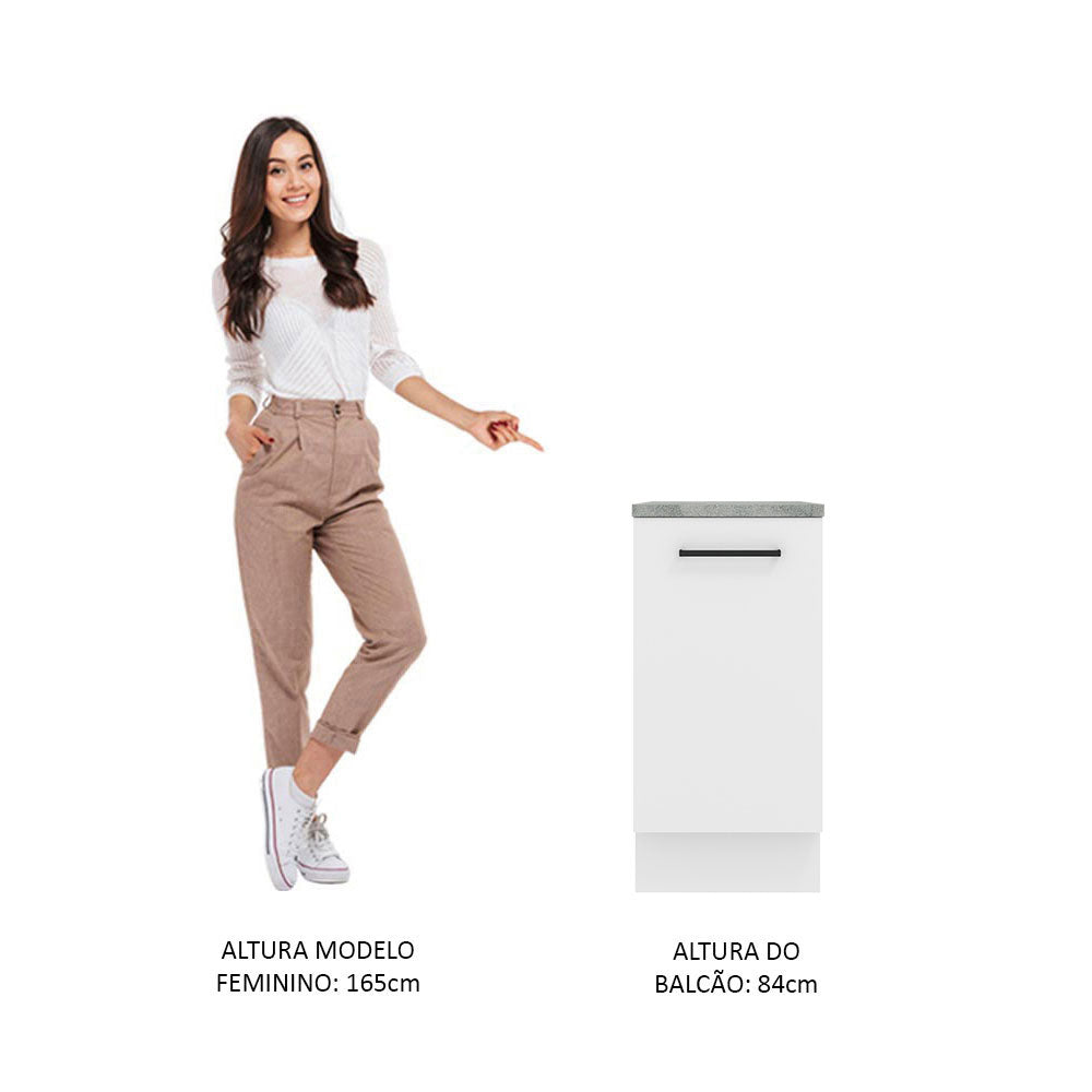 Balcão Madesa Agata 40 cm 1 Porta Branco