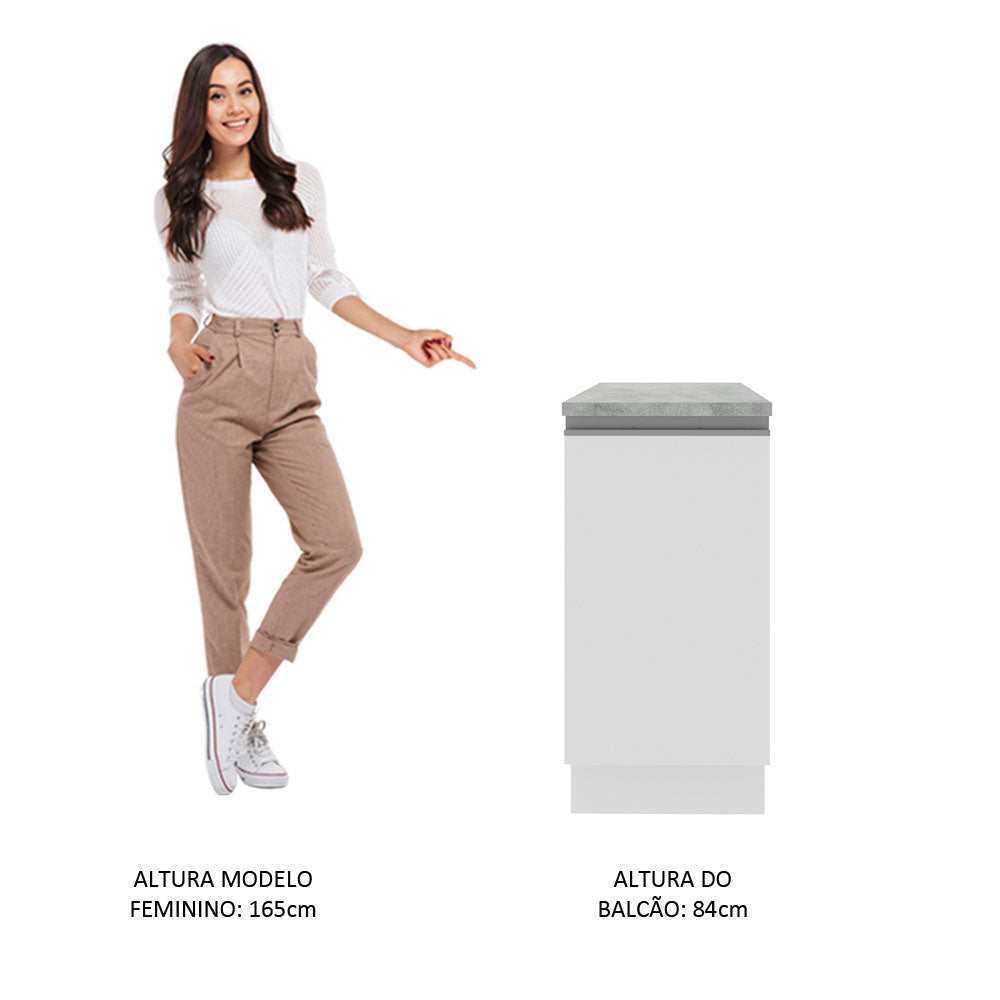 Balcão Madesa Glamy 40 cm 1 Porta Branco