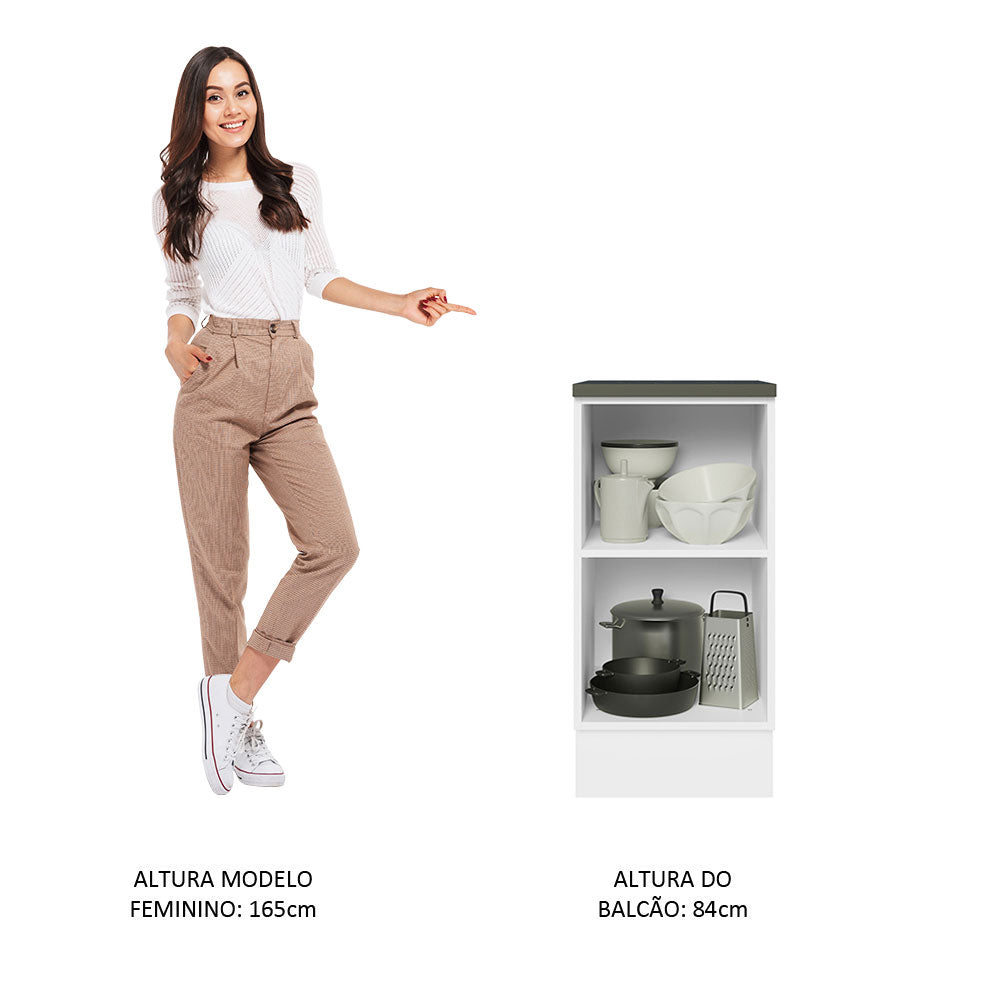 Balcão Madesa Acordes 100% MDF 40 cm 1 Porta Branco Brilho