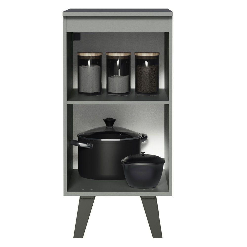 Balcão 40 cm 1 Porta Com Pés Cinza Nice Madesa