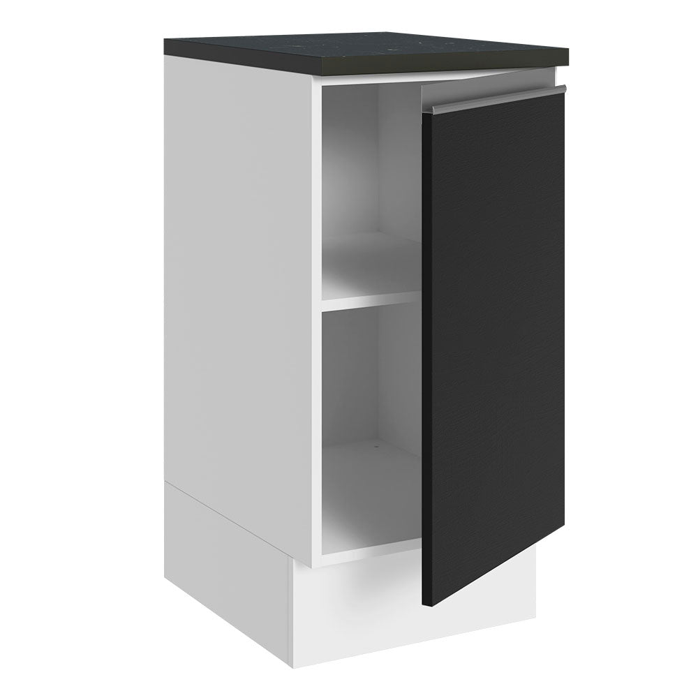 Balcão 100% MDF 40 cm 1 Porta Branco/Preto Acordes Madesa