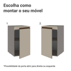 Balcão de Cozinha 40 cm 1 Porta Suspenso Crema Nice Madesa