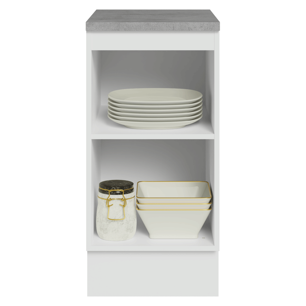 Balcão Madesa Agata 40 cm 1 Porta Branco/Cinza