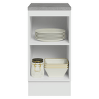 Balcão Madesa Agata 40 cm 1 Porta Branco/Cinza