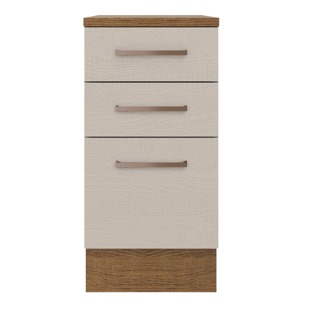 Balcão 40 cm 3 Gavetas Rustic/Crema Agata Madesa