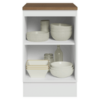 Balcão de Cozinha 50cm 1 Porta Branco Tampo Rustic Vik Madesa