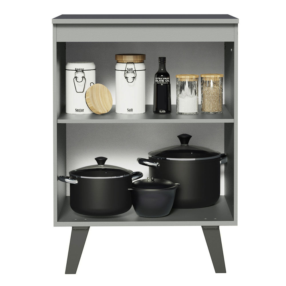 Balcão 60 cm 1 Porta Com Pés Cinza Nice Madesa