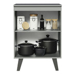 Balcão 60 cm 1 Porta Com Pés Cinza Nice Madesa