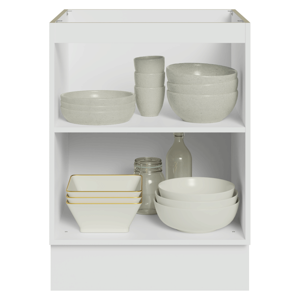 Balcão de Cozinha 60 cm 1 Porta (Sem Tampo) Branco/Crema Vik Madesa