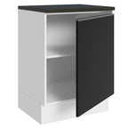 Balcão 100% MDF 60 cm 1 Porta Branco/Preto Acordes Madesa
