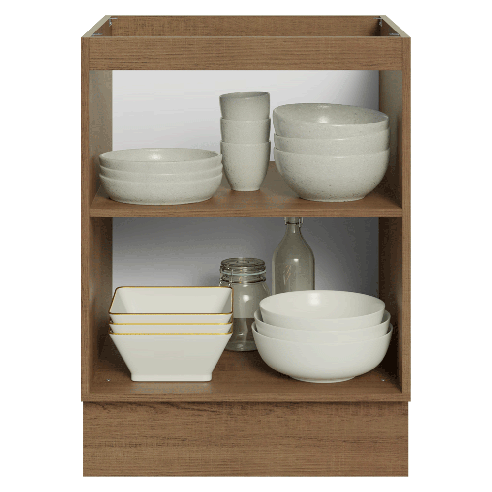 Balcão de Cozinha 60 cm 1 Porta (Sem Tampo) Rustic/Preto Agata Madesa